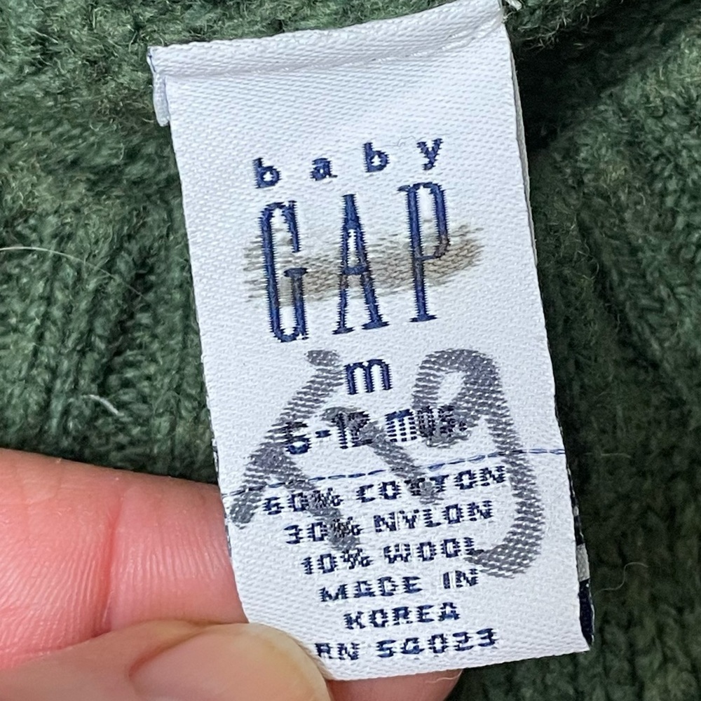 VINTAGE Baby Gap Knit Snowflake Sweater 6 to 12 months woo blend - Picture 5 of 8